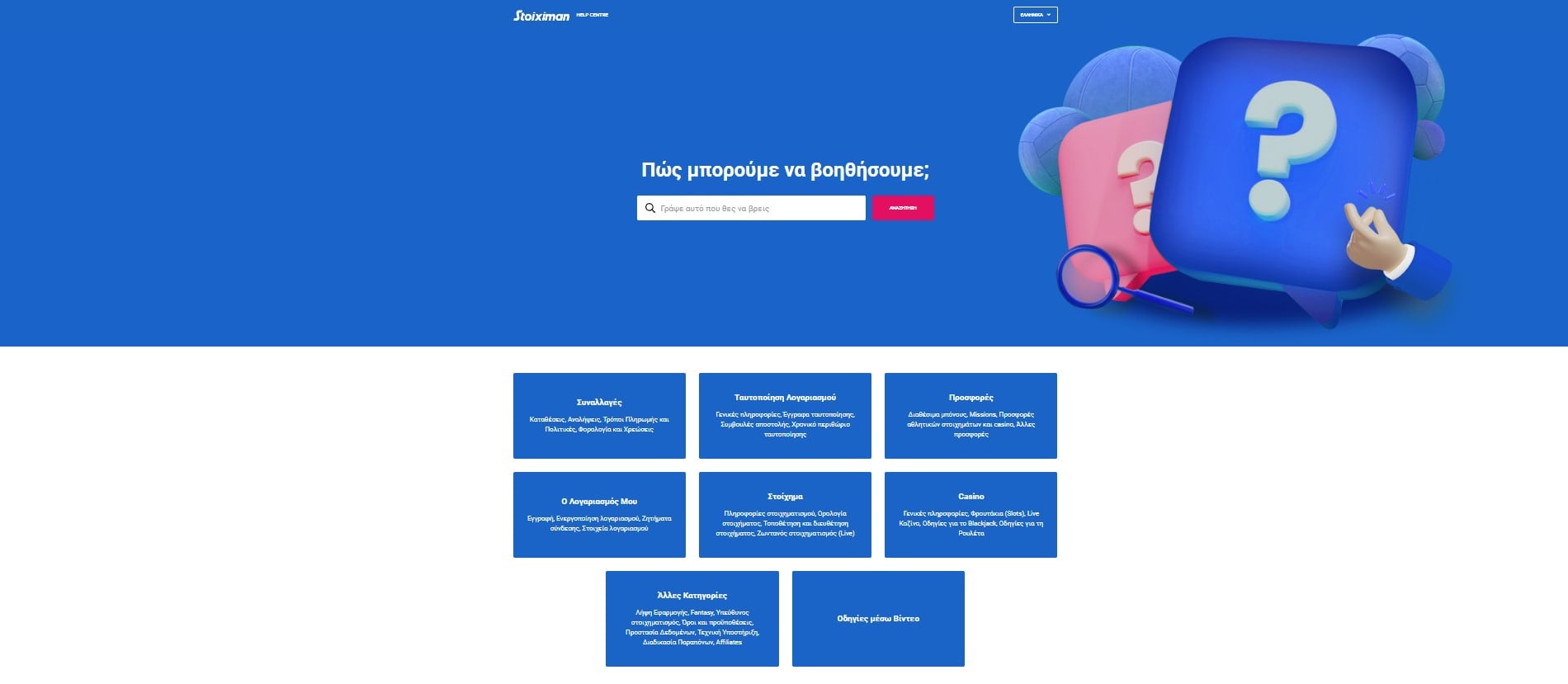 Stoiximan Επικοινωνία