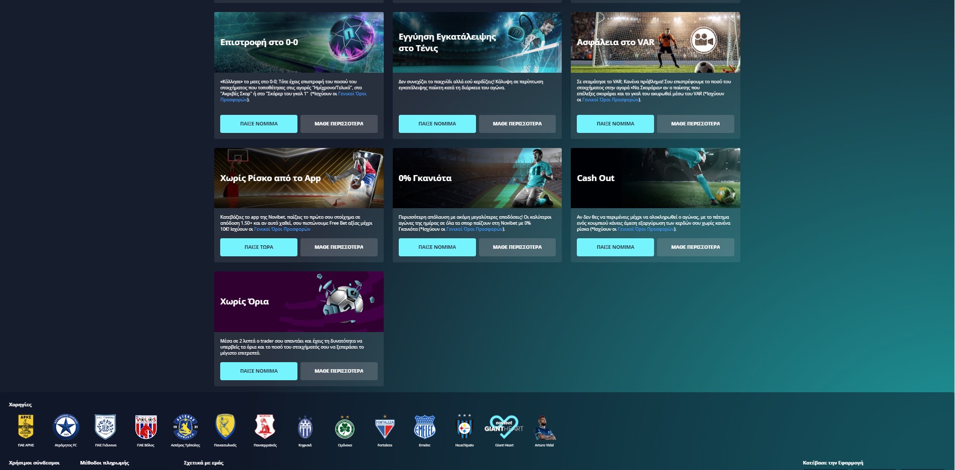 novibet προσφορές