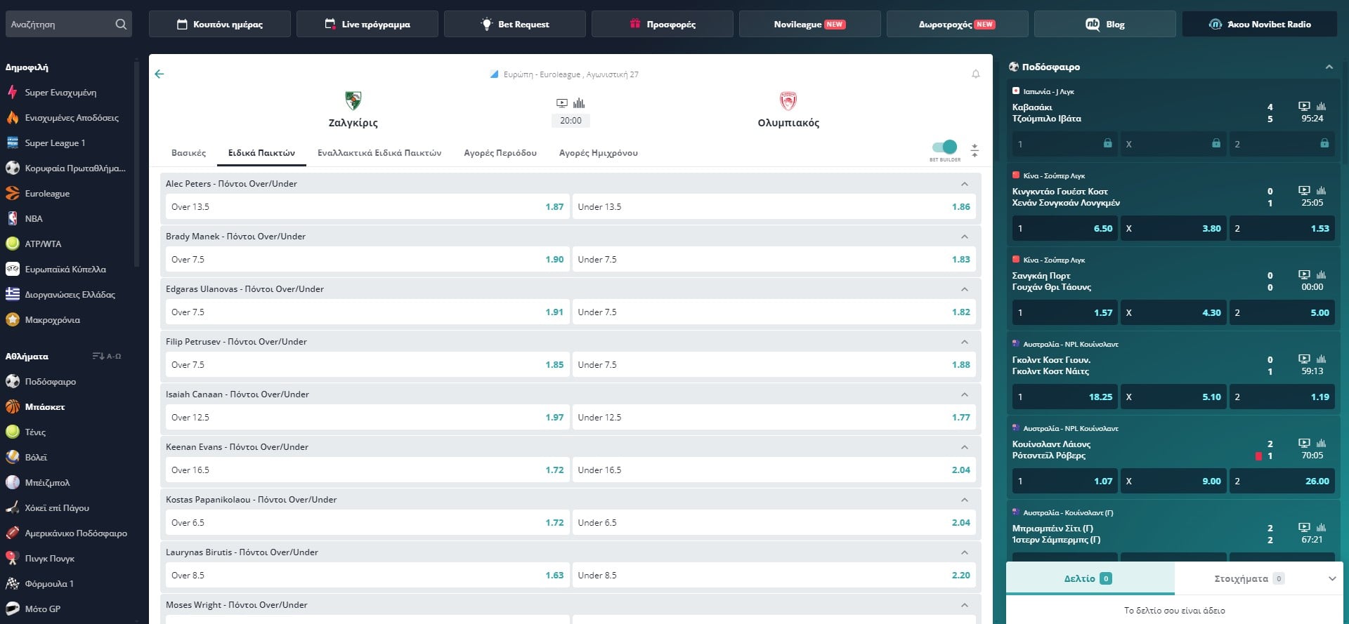 novibet ειδικά στοιχήματα μπάσκετ