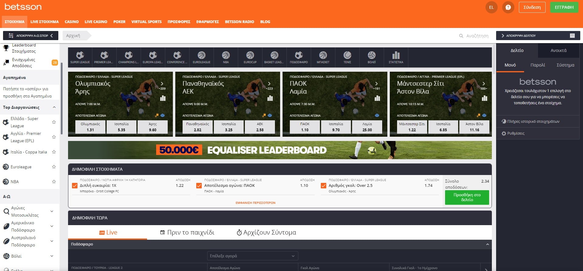 betsson αγορές