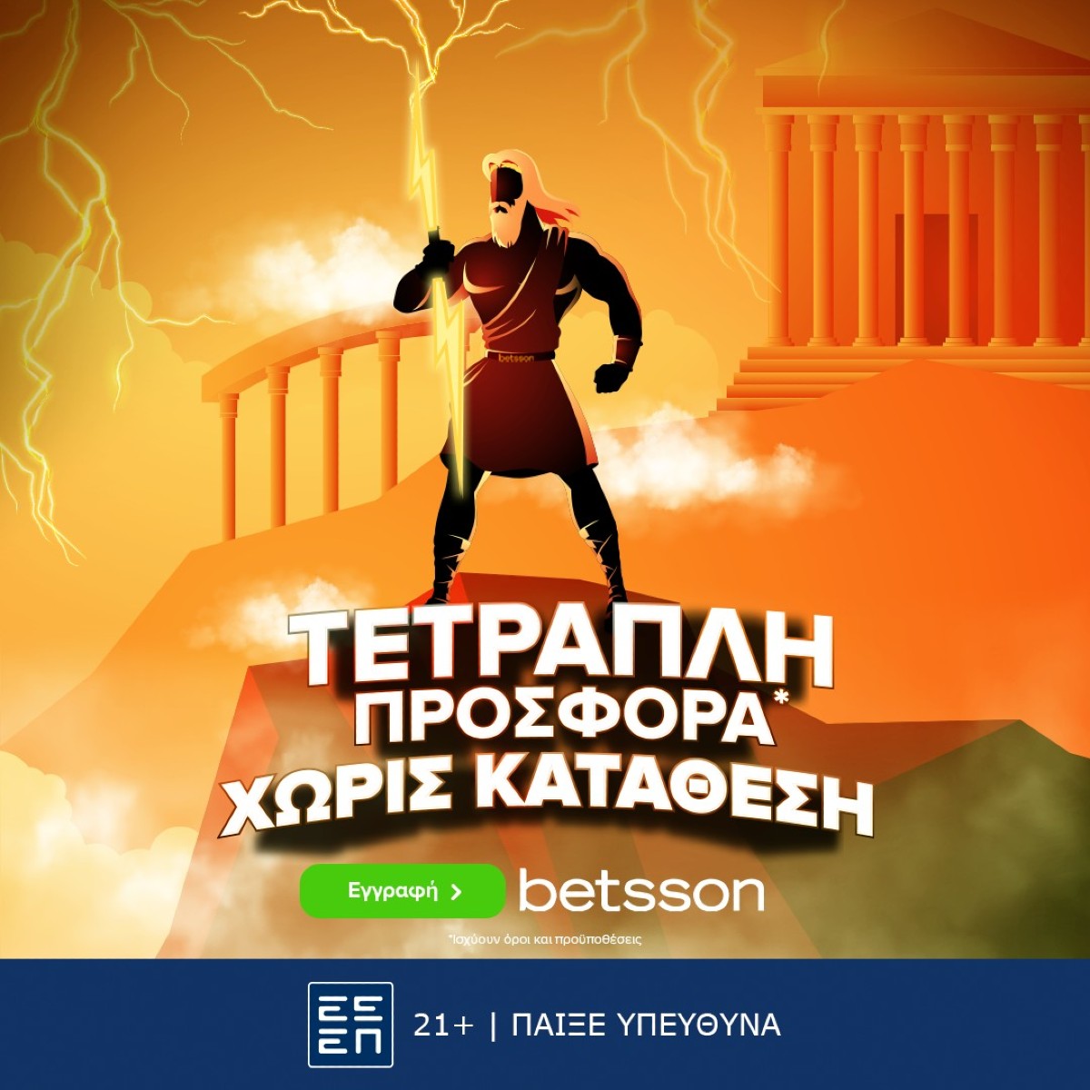 Τετραπλή προσφορά* χωρίς κατάθεση από την Betsson!